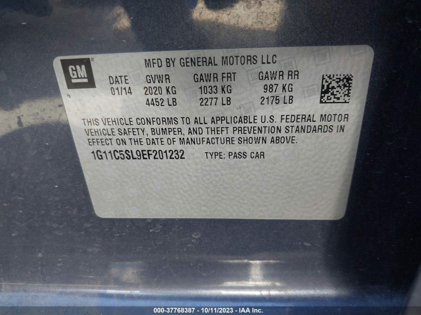 2014 CHEVROLET MALIBU LT - 1G11C5SL9EF201232
