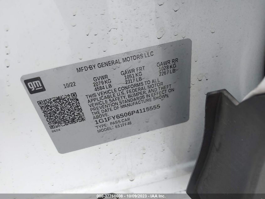 2023 CHEVROLET BOLT EUV LT 1G1FY6S06P4115555