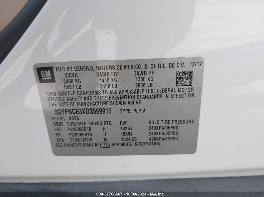 2013 CADILLAC SRX LUXURY COLLECTION - 3GYFNCE3XDS569916