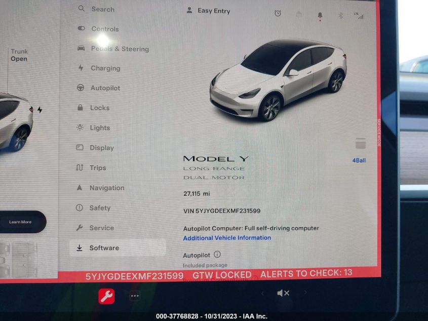 5YJYGDEEXMF231599 Tesla Model Y LONG RANGE 7