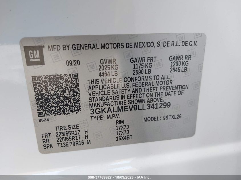 2020 GMC TERRAIN SLE - 3GKALMEV9LL341299