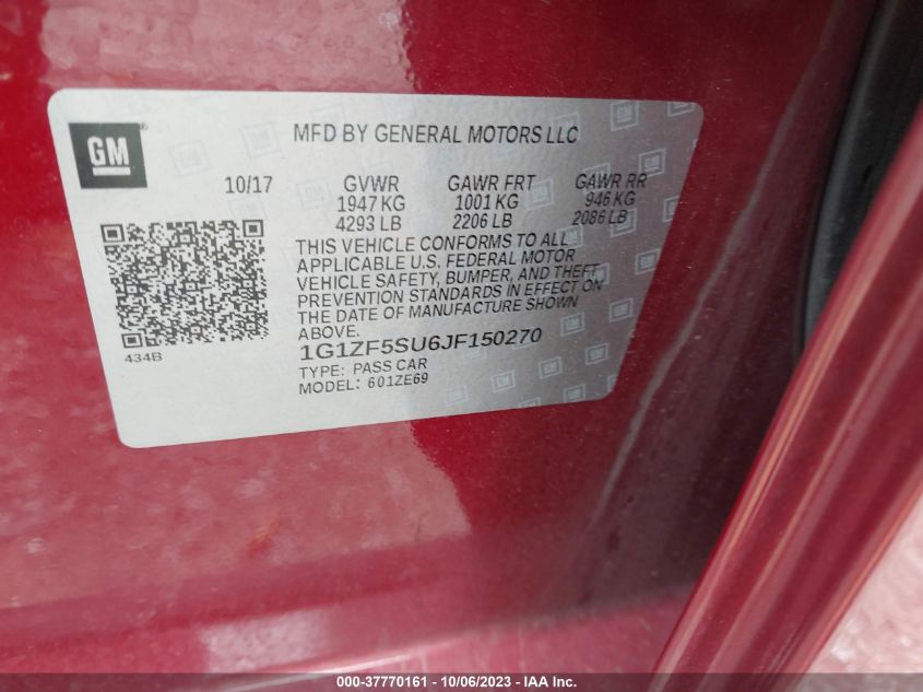 2018 CHEVROLET MALIBU HYBRID - 1G1ZF5SU6JF150270