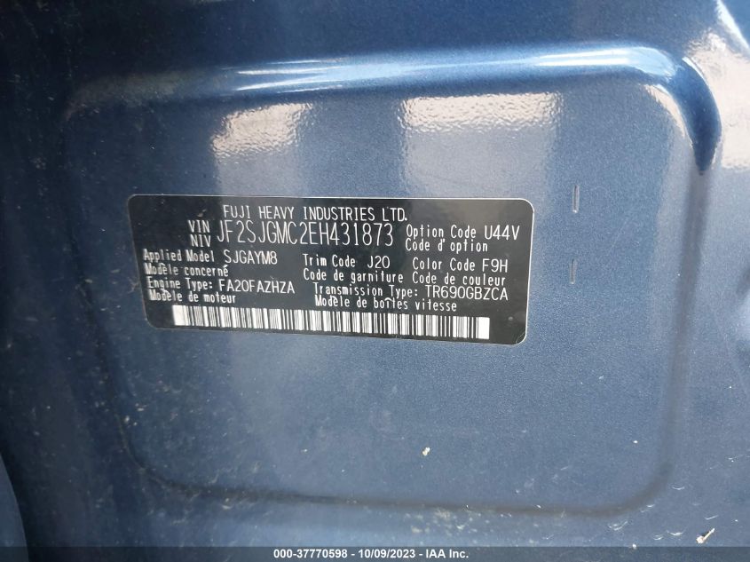 2014 SUBARU FORESTER 2.0XT TOURING - JF2SJGMC2EH431873