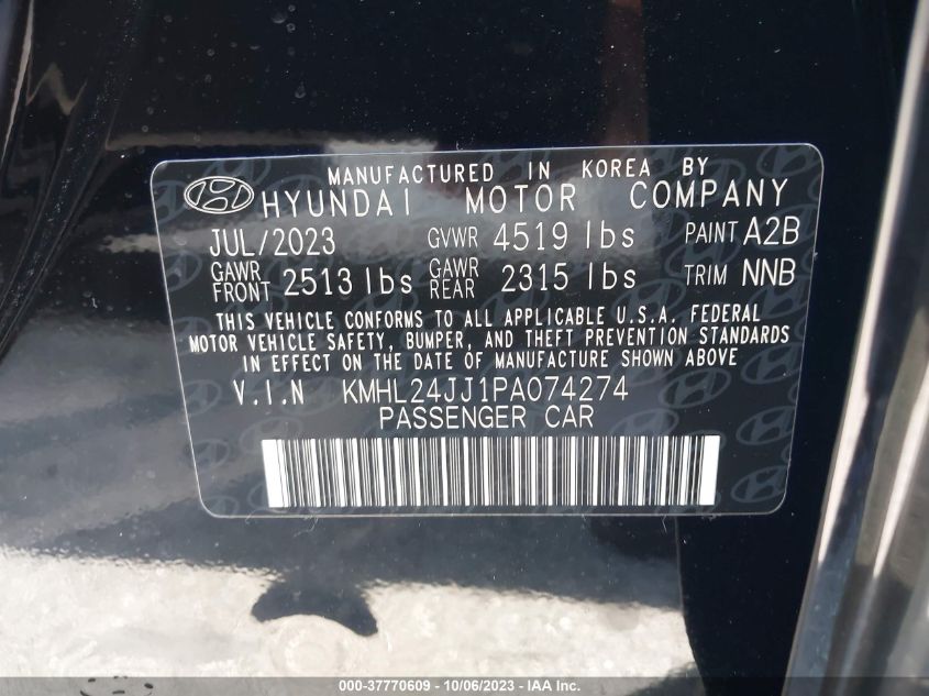 2023 HYUNDAI SONATA HYBRID BLUE - KMHL24JJ1PA074274