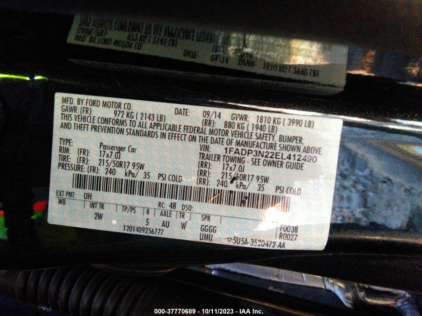 2014 FORD FOCUS TITANIUM - 1FADP3N22EL412490