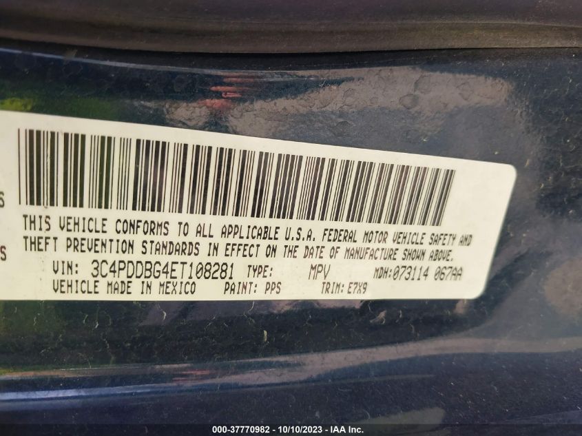 2014 DODGE JOURNEY SXT - 3C4PDDBG4ET108281