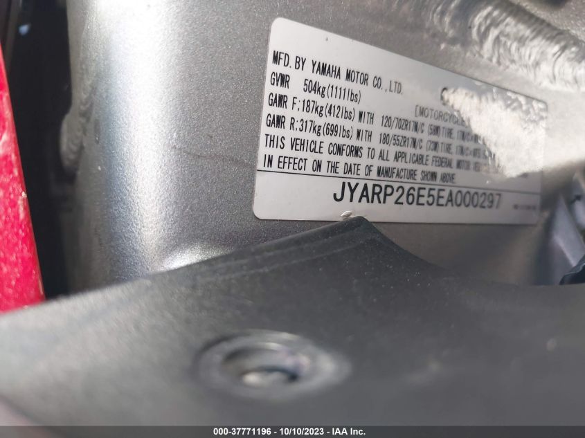 2014 YAMAHA FJR1300 AE JYARP26E5EA000297