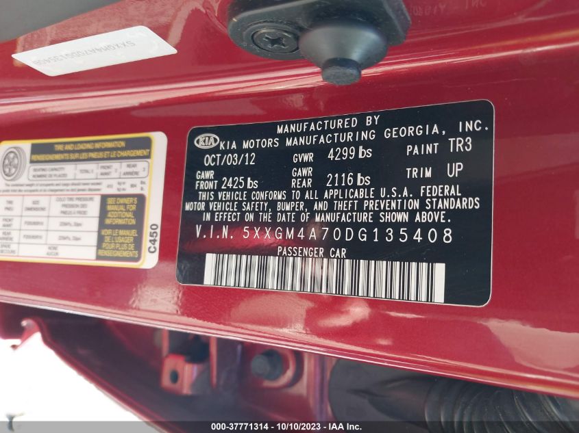 2013 KIA OPTIMA LX - 5XXGM4A70DG135408