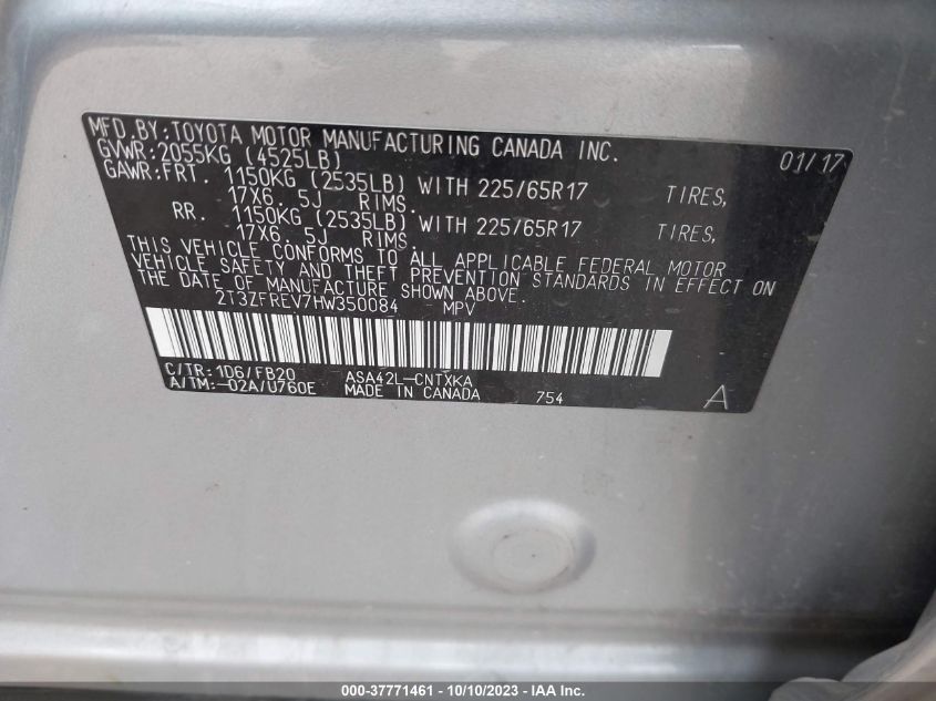 2017 TOYOTA RAV4 LE - 2T3ZFREV7HW350084