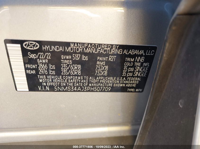 2023 HYUNDAI SANTA FE SEL - 5NMS34AJ3PH507709