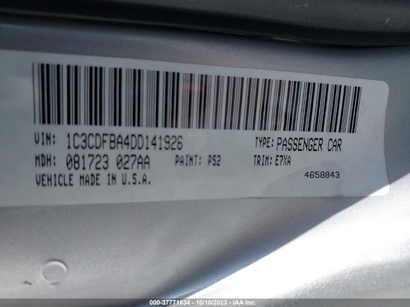 2013 DODGE DART SXT - 1C3CDFBA4DD141926