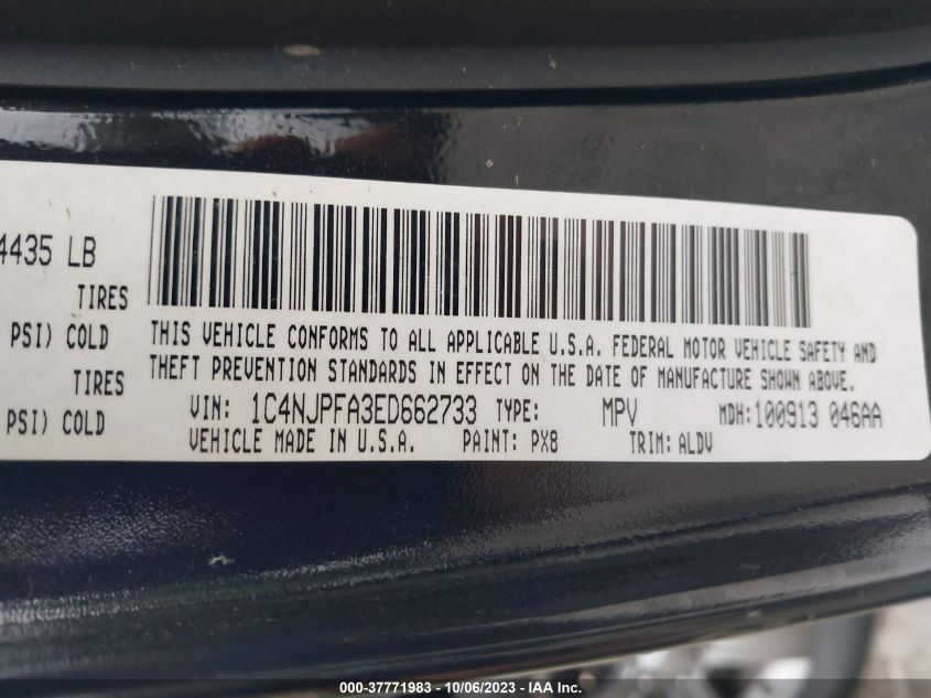 2014 JEEP PATRIOT HIGH ALTITUDE - 1C4NJPFA3ED662733