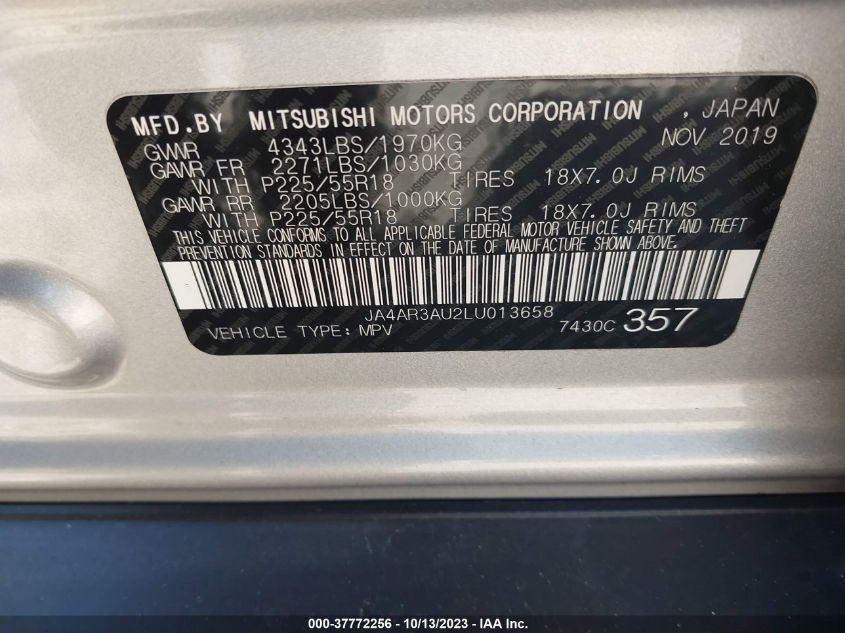 2020 MITSUBISHI OUTLANDER SPORT ES 2.0/SE 2.0 - JA4AR3AU2LU013658