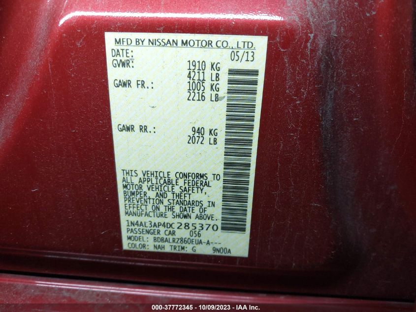2013 NISSAN ALTIMA 2.5 S - 1N4AL3AP4DC285370