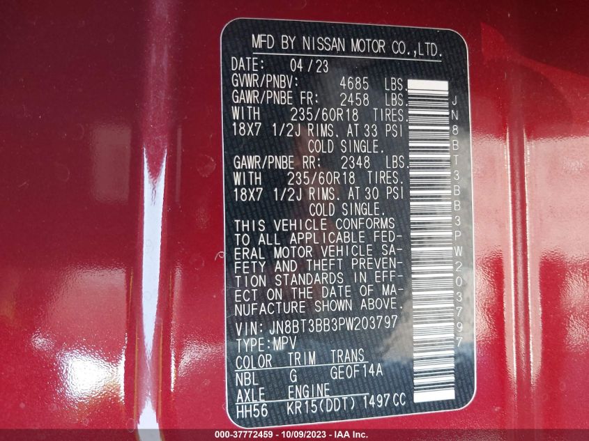 2023 NISSAN ROGUE SV - JN8BT3BB3PW203797