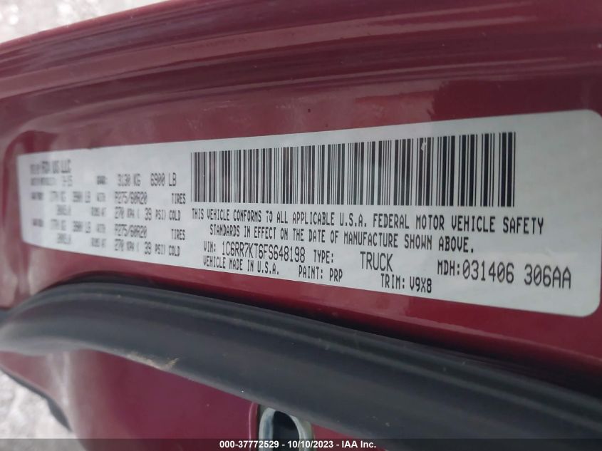 2015 RAM 1500 ST - 1C6RR7KT6FS648198