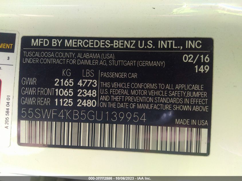 2016 MERCEDES-BENZ C-CLASS C 300 - 55SWF4KB5GU139954