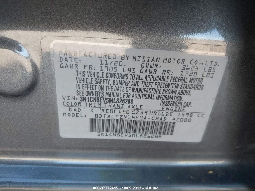 2021 NISSAN VERSA SV - 3N1CN8EV5ML826288