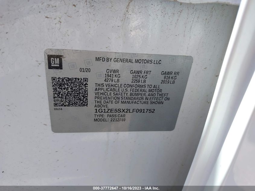 2020 CHEVROLET MALIBU PREMIER - 1G1ZE5SX2LF091752