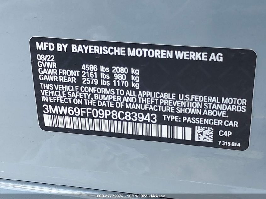 3MW69FF09P8C83943 BMW 3 Series 330I 9