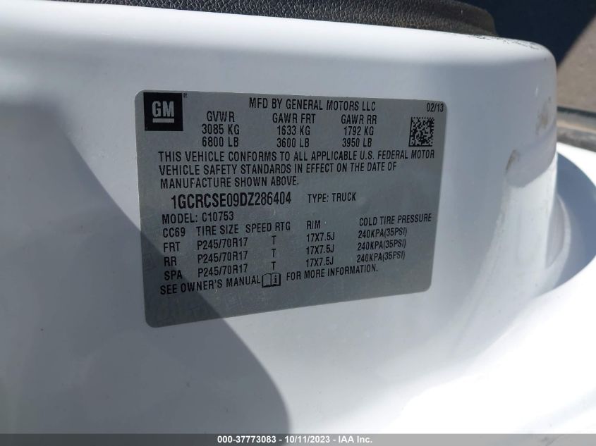 2013 CHEVROLET SILVERADO 1500 LT - 1GCRCSE09DZ286404