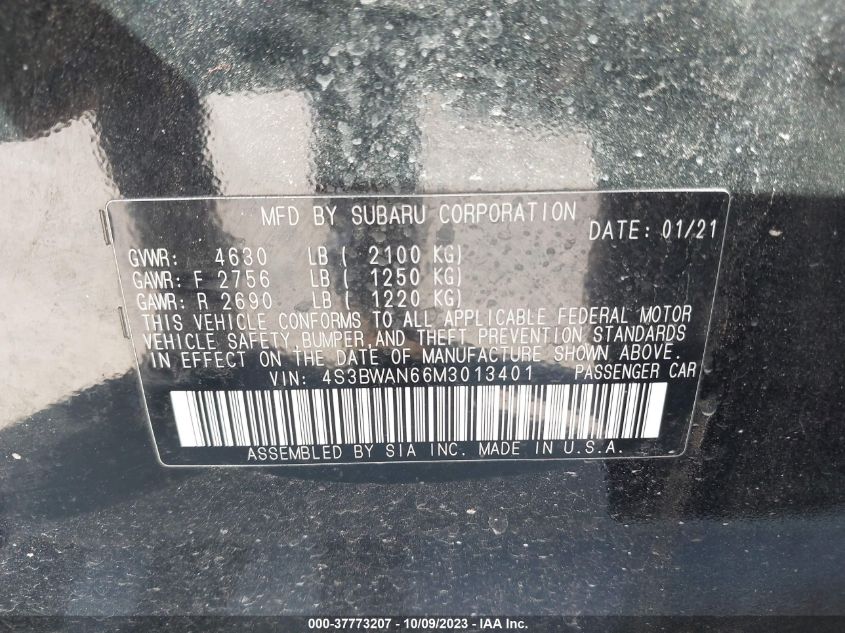 4S3BWAN66M3013401 Subaru Legacy LIMITED 9