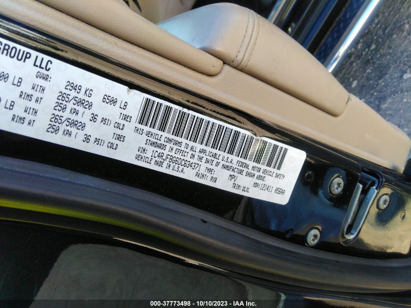2013 JEEP GRAND CHEROKEE LIMITED - 1C4RJFBG6DC634371