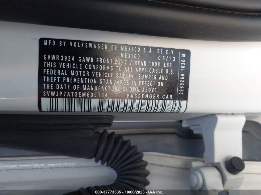 2014 VOLKSWAGEN BEETLE COUPE 2.5L 3VWJP7AT3EM609134