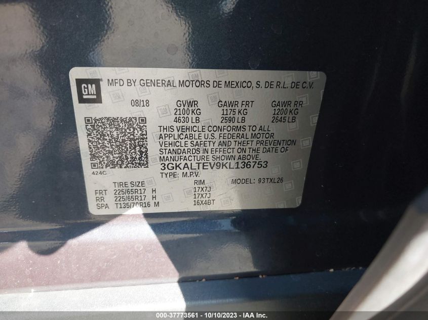 2019 GMC TERRAIN SLE - 3GKALTEV9KL136753