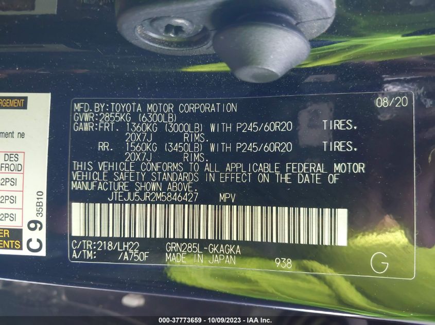 2021 TOYOTA 4RUNNER NIGHTSHADE - JTEJU5JR2M5846427