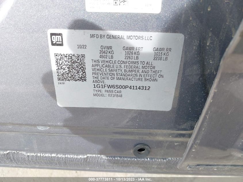 2023 CHEVROLET BOLT EV 1LT - 1G1FW6S00P4114312