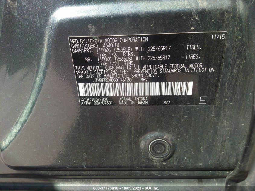 2016 TOYOTA RAV4 LE - JTMBFREV8GD178130