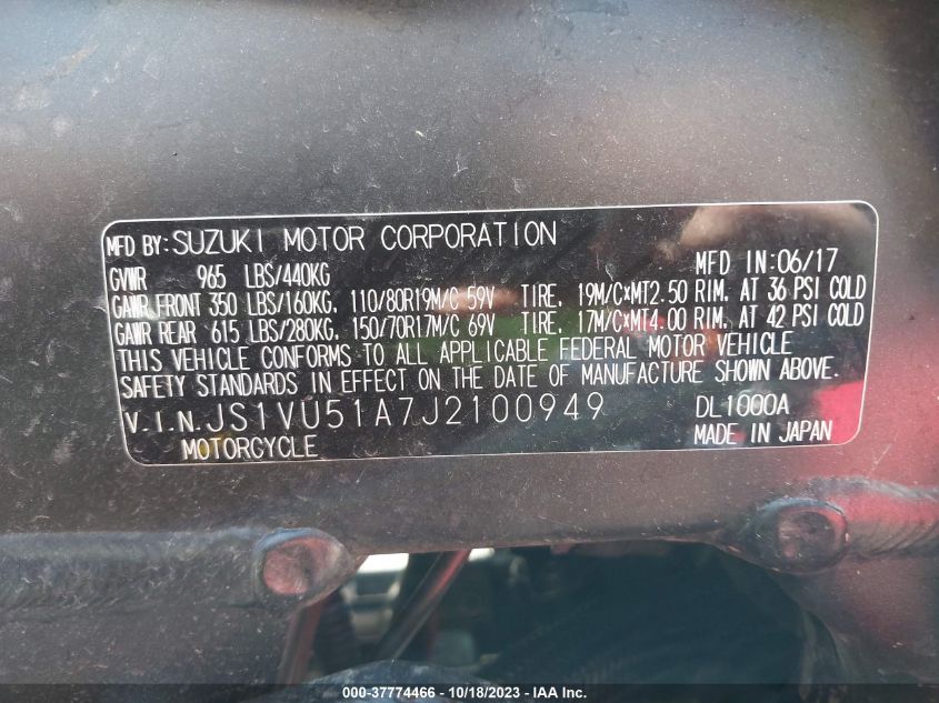 2018 SUZUKI DL1000 A/X - JS1VU51A7J2100949