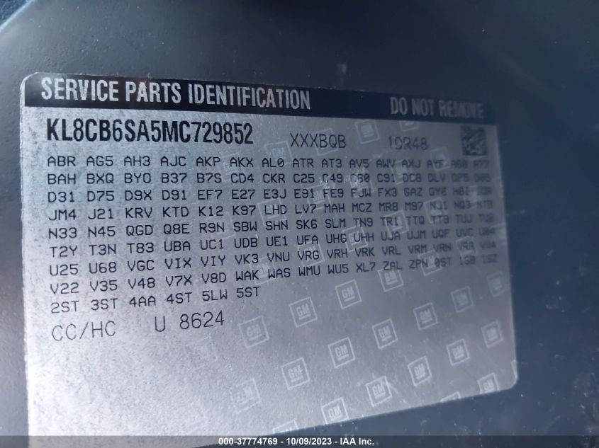 2021 CHEVROLET SPARK LS - KL8CB6SA5MC729852
