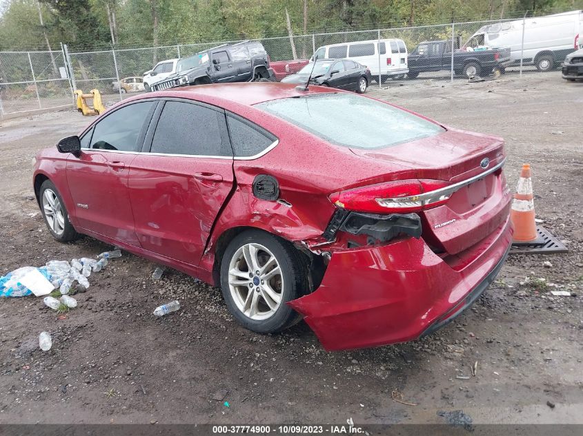 VIN 3FA6P0LU9JR221673 2018 FORD FUSION HYBRID SE