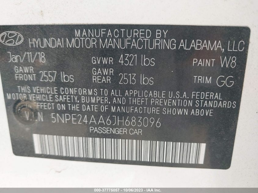 2018 HYUNDAI SONATA ECO - 5NPE24AA6JH683096