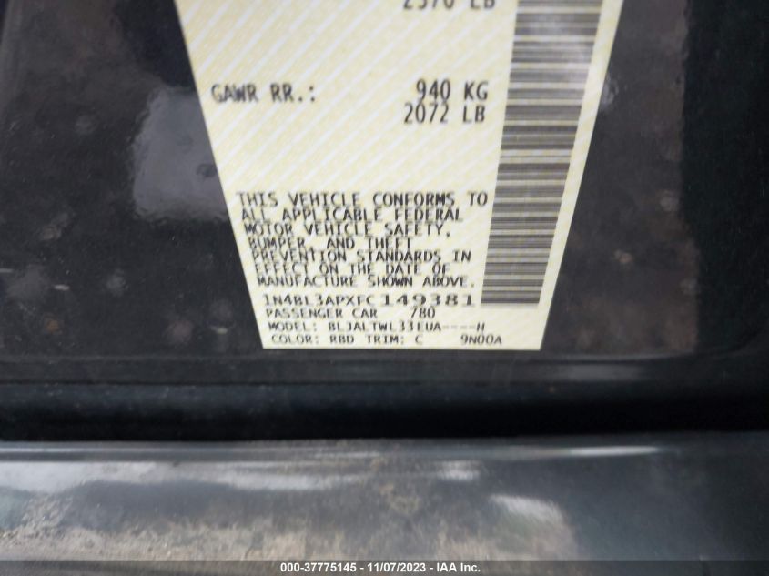 2015 NISSAN ALTIMA 3.5 SL - 1N4BL3APXFC149381