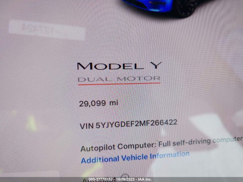 5YJYGDEF2MF266422 Tesla Model Y   14