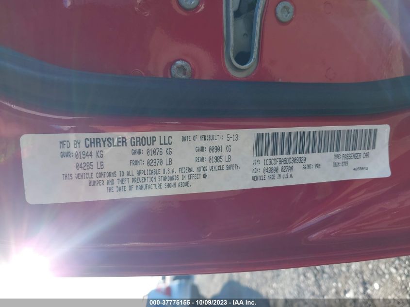 2013 DODGE DART SXT - 1C3CDFBA9DD309320