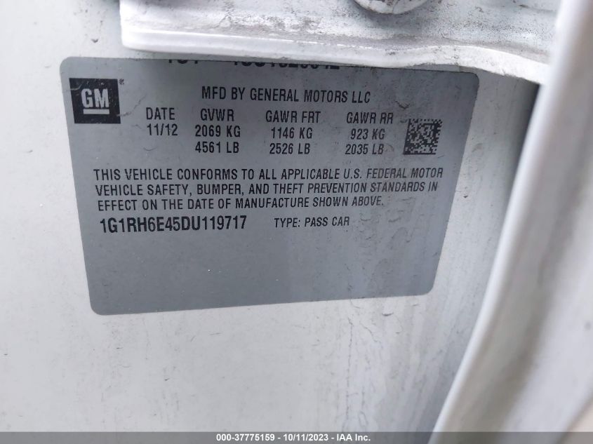 2013 CHEVROLET VOLT - 1G1RH6E45DU119717