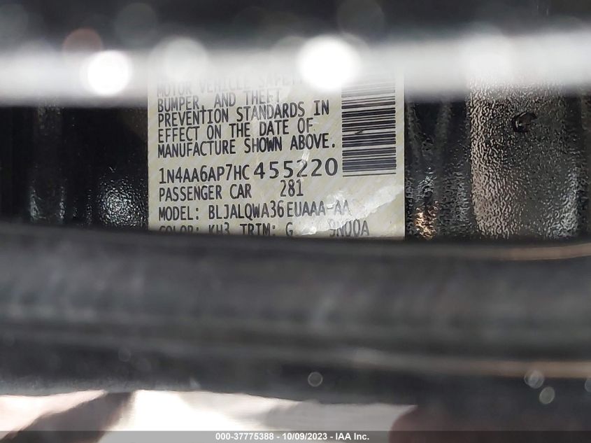 2017 NISSAN MAXIMA S - 1N4AA6AP7HC455220