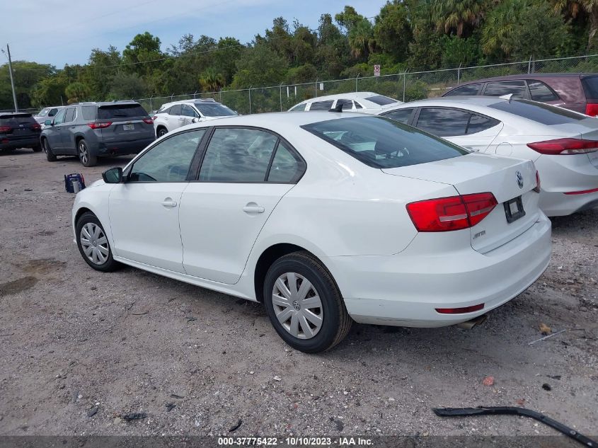 2015 VOLKSWAGEN JETTA SEDAN 2.0L S W/TECHNOLOGY - 3VW2K7AJ9FM257079