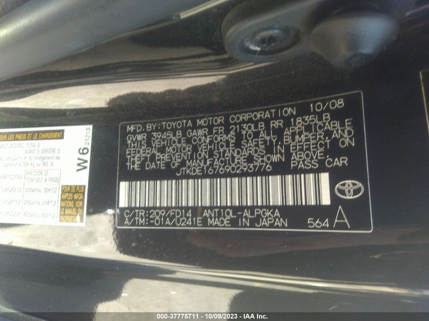 JTKDE167690293776 2009 SCION TC  photo 9