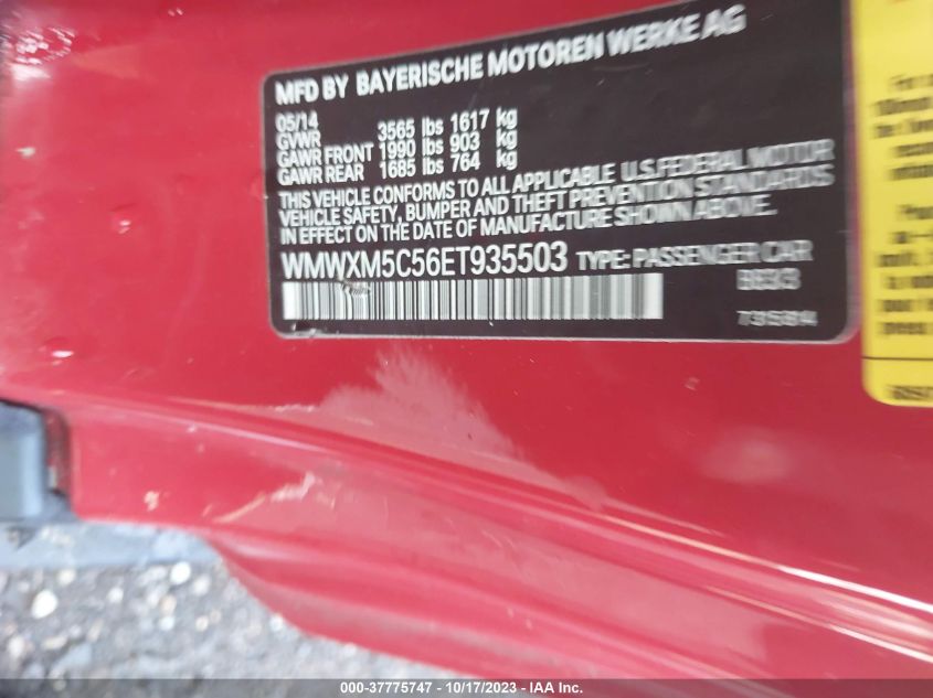 2014 MINI HARDTOP COOPER WMWXM5C56ET935503