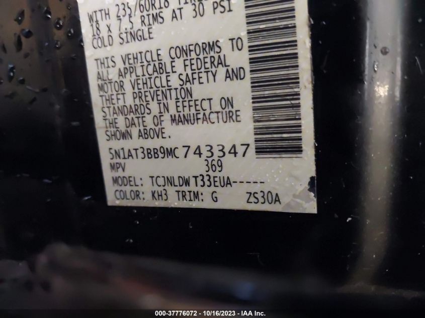 2021 NISSAN ROGUE SV - 5N1AT3BB9MC743347