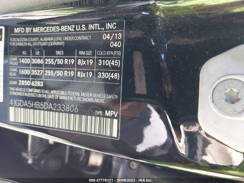 2013 MERCEDES-BENZ M-CLASS ML 350 - 4JGDA5HB5DA233806