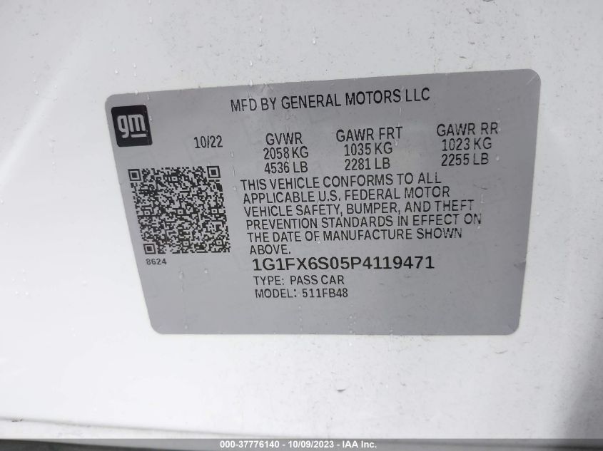 2023 CHEVROLET BOLT EV 2LT - 1G1FX6S05P4119471