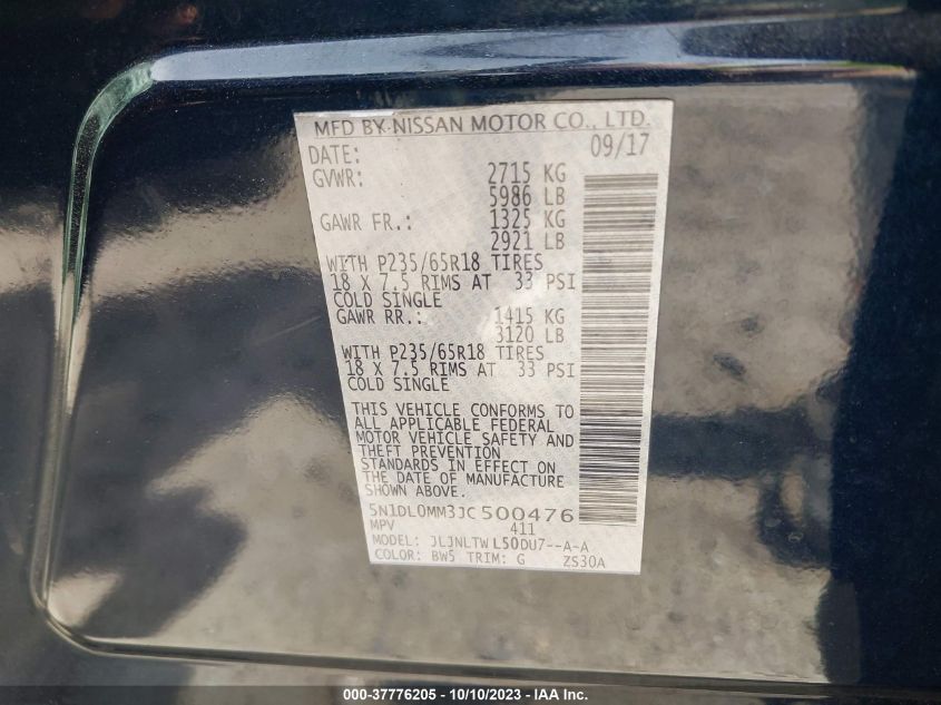2018 INFINITI QX60 - 5N1DL0MM3JC500476