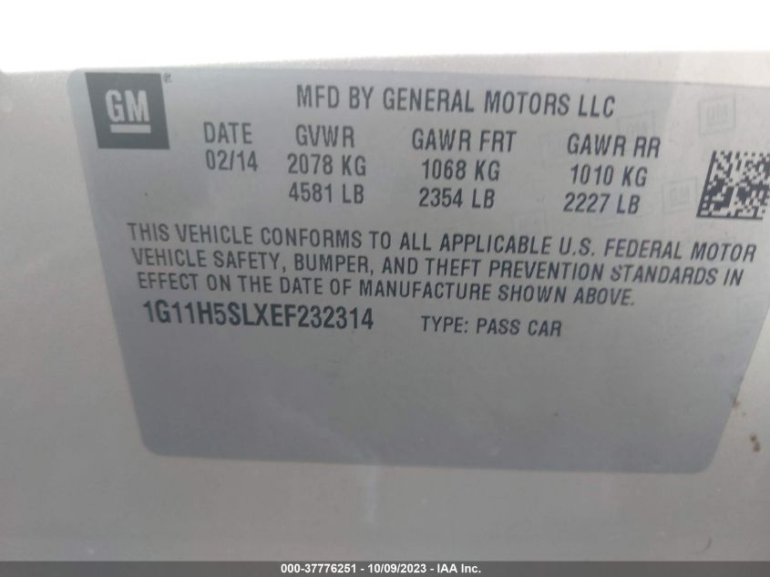 2014 CHEVROLET MALIBU LTZ - 1G11H5SLXEF232314