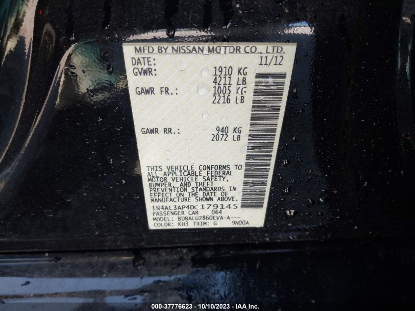 2013 NISSAN ALTIMA 2.5 SV - 1N4AL3AP4DC179145